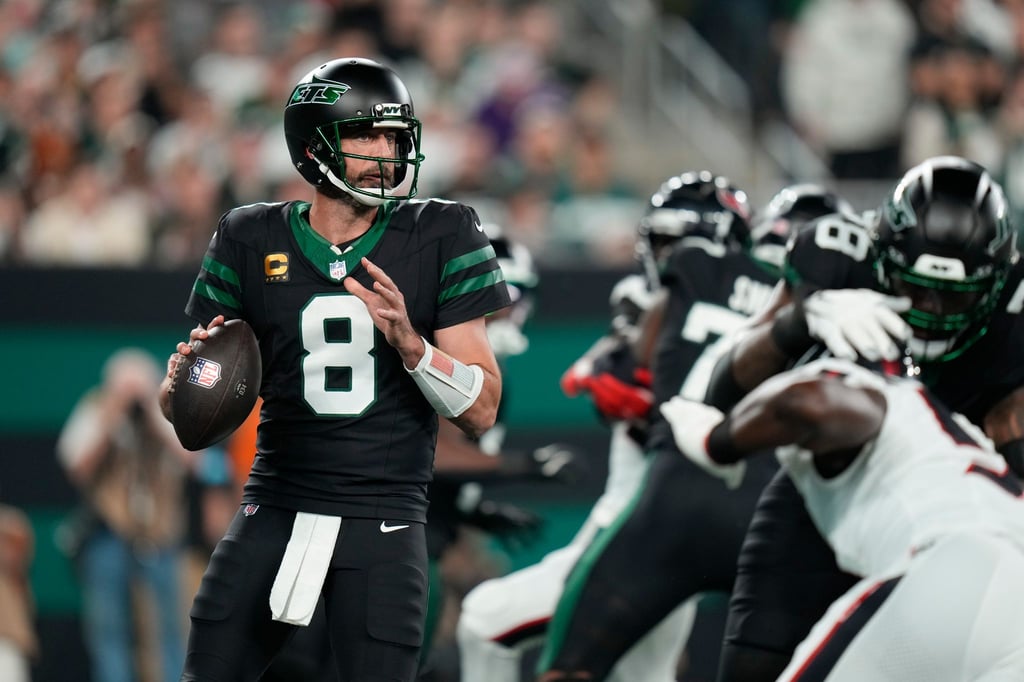 Jets-Quarterback Aaron Rodgers warf gegen Houston drei Touchdown-Pässe.