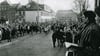 Eine Demonstration nach dem Mauerfall in der Nähe des Marktplatzes in Genthin.