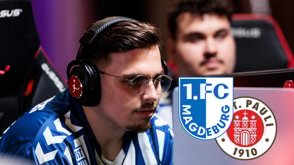 Ali Gencer (vorne) und Onur Polat: Die E-Sportler vom 1. FC Magdeburg führen den Club an die Tabellenspitze der Virtual Bundesliga.