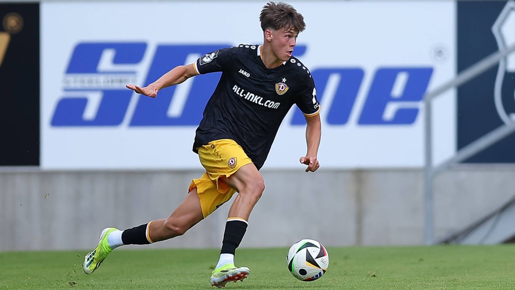 Jakob Zickler, Sohn von RB-Co-Trainer Alexander Zickler, spielt für Dynamo Dresden in der 3. Liga.