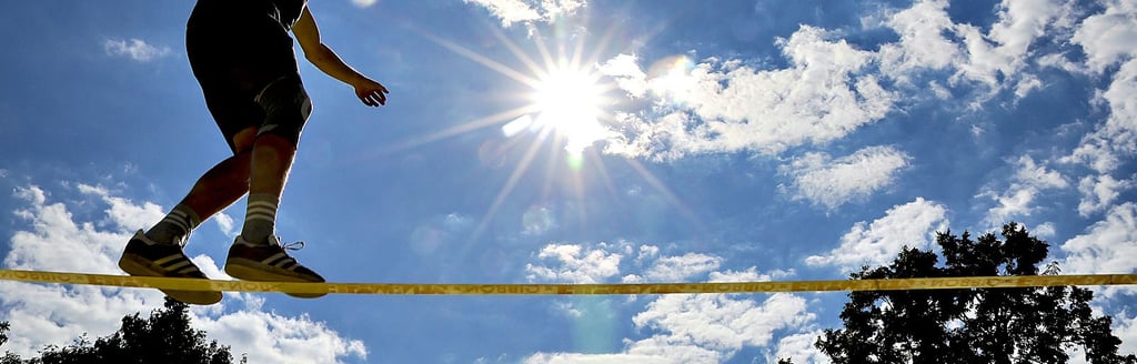 Kinder können die Slackline derzeit nicht nutzen.