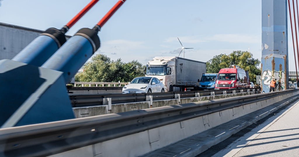 Eine geplante Reparatur der Norderelbbrücke erfordert Mitte November eine Wochenend-Vollsperrung der A1. (Archivbild)