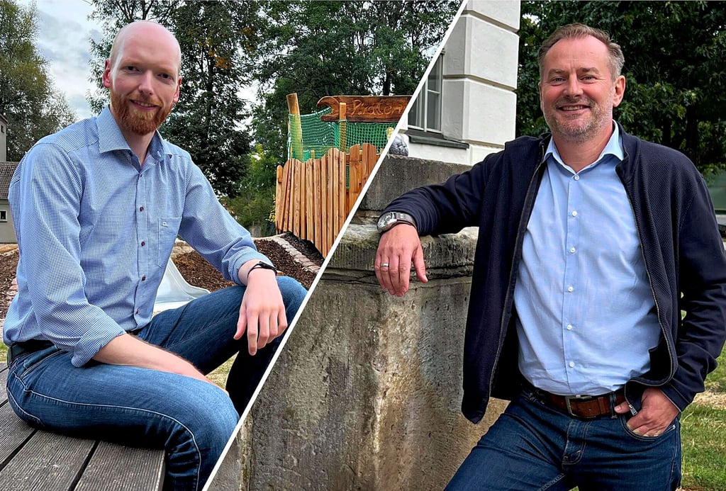Markus Petzold (l.) und Jens Franke ziehen im Kampf um das Bürgermeisteramt in die Stichwahl.