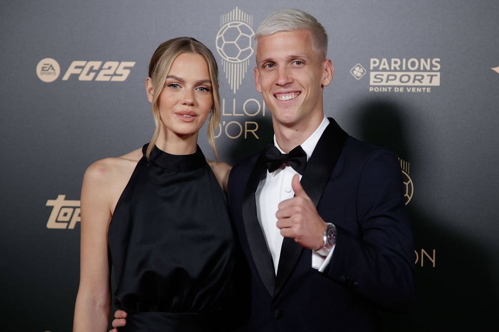 Laura Schmitt mit Dani Olmo beim Ballon d'Or.