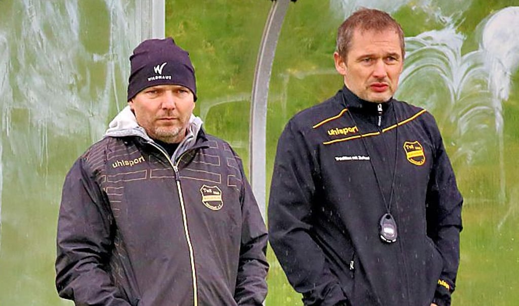 René Angerer (l.) mit Co-Trainer Sebastian Baum.