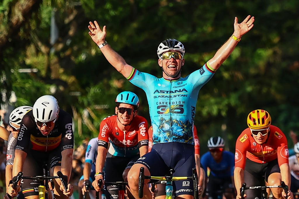 Mark Cavendish jubelt über seinen letzten Sieg.