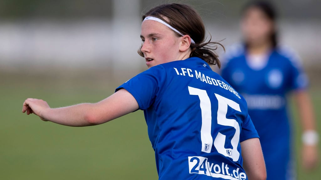 Yona Schulz, Spielerin vom 1. FC Magdeburg: Im Landespokal ist sie und ihr Team eine Runde weiter.