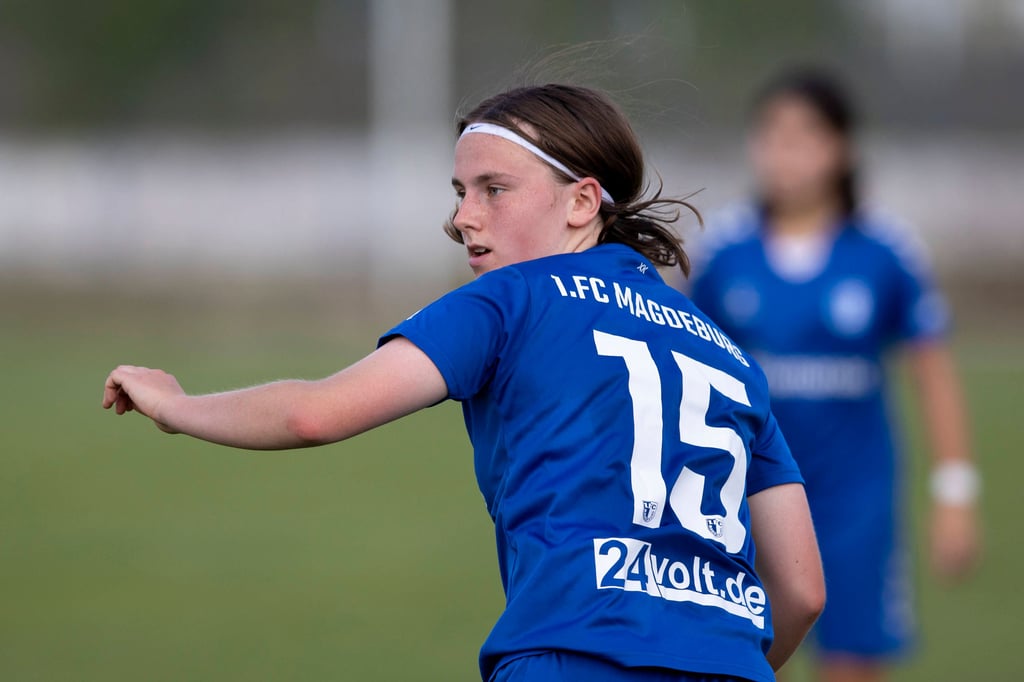 Yona Schulz, Spielerin vom 1. FC Magdeburg: Im Landespokal ist sie und ihr Team eine Runde weiter.