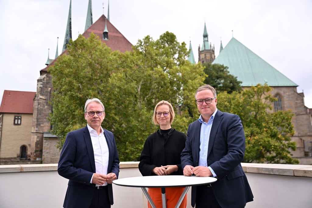 Die drei Landesparteichefs Georg Maier (SPD), Katja Wolf (BSW) und Mario Voigt (CDU) wollen eine Koalition schmieden und haben dafür nun Schwerpunkte ausgemacht.