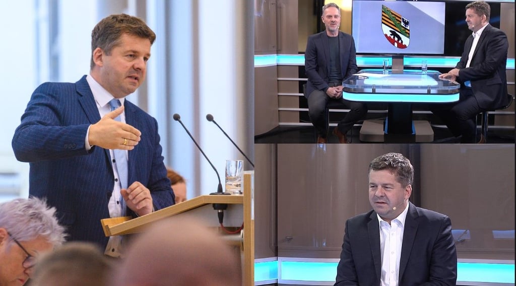 Sachsen-Anhalts Wirtschaftsminister Sven Schulze im Videopodcast zu Gast.