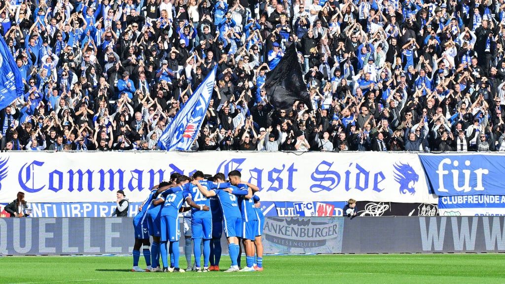 Das Team des 1. FC Magdeburg beim Spiel gegen den SSV Ulm.
