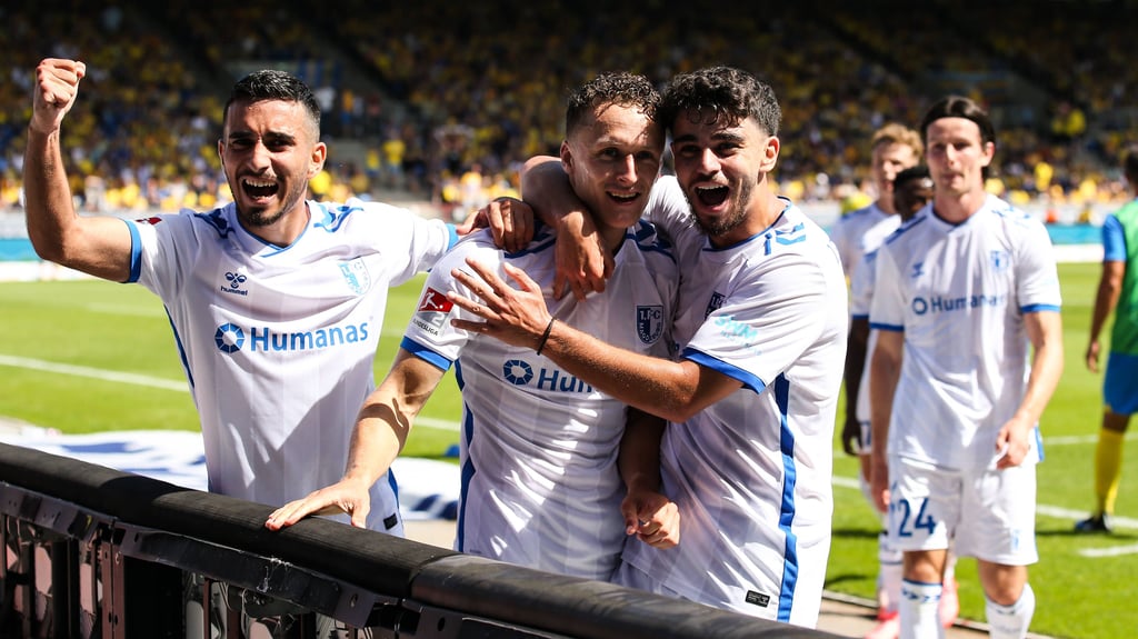Livan Burcu und Martijn Kaars (v.l.) gehören beim 1. FC Magdeburg zu den klaren Gewinnern in dieser Saison.