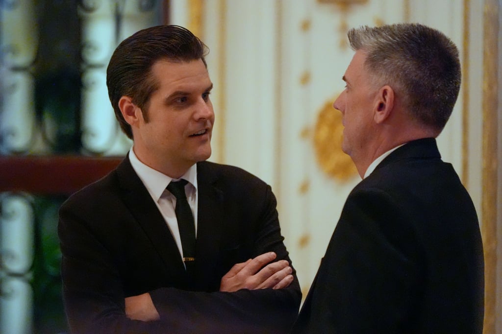 Auch Trumps umstrittener Wunschkandidat für das Justizministerium, Matt Gaetz, feierte mit.