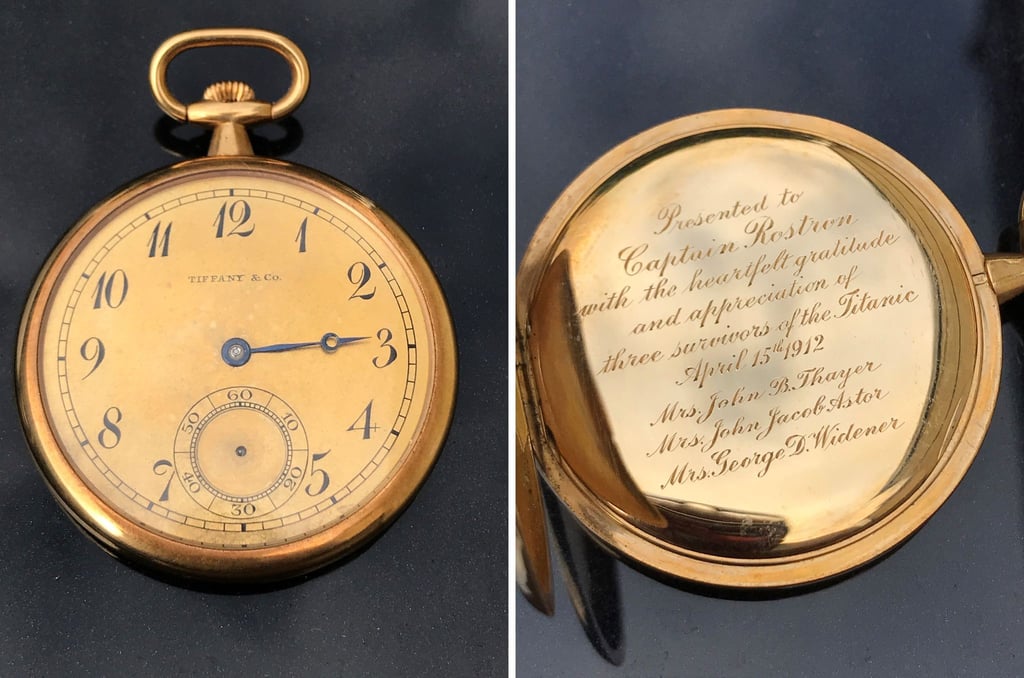Drei Witwen wohlhabender Geschäftsleute schenkten die Uhr ihrem Retter.