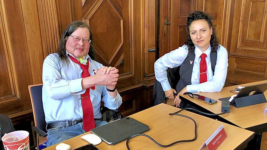 Die damaligen Partei-Stadträte Martin Bochmann und Dörte Jacobi im Juni 2023.