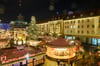 Der Weihnachtsmarkt in Magdeburg auf dem Alten Markt in einem der Vorjahre. 