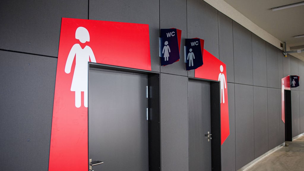 Die&nbsp;Sanitärbereiche bei RB Leipzig.