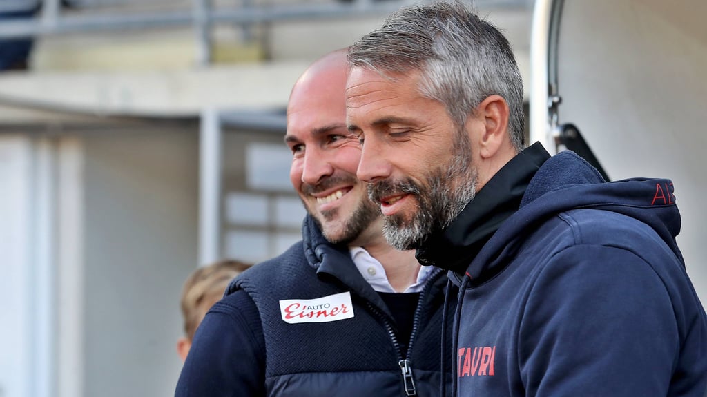 Hoffenheims neuer Trainer Christian Ilzer und RB-Coach Marco Rose bei einem früheren Duell in Österreich