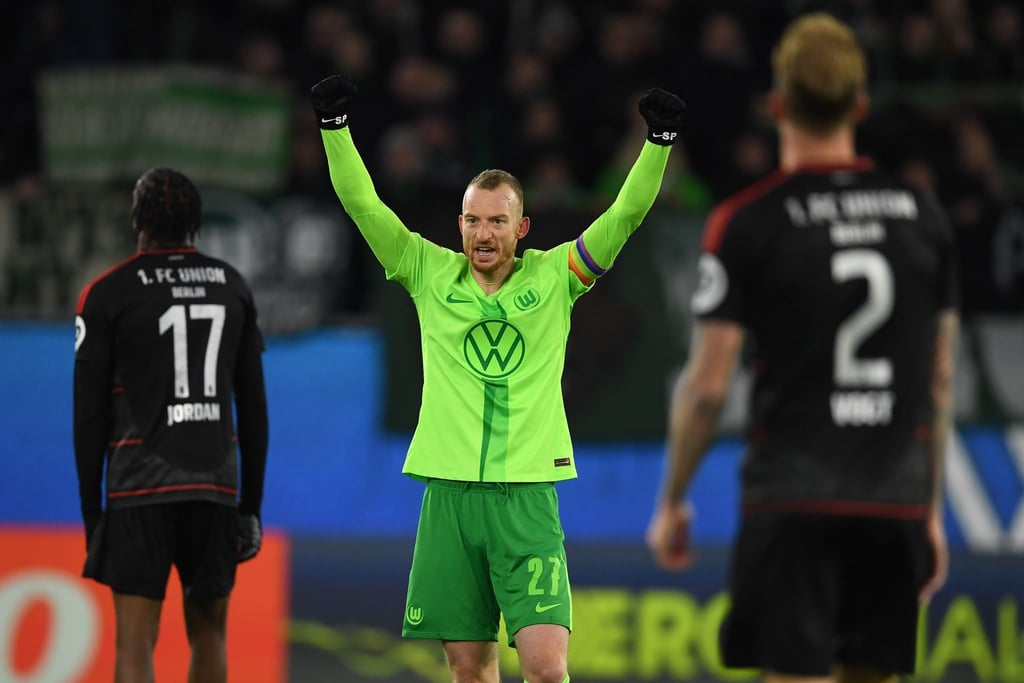Jubel über den ersten Heimsieg: Wolfsburgs Kapitän Maximilian Arnold nach dem 1:0 gegen Union Berlin.