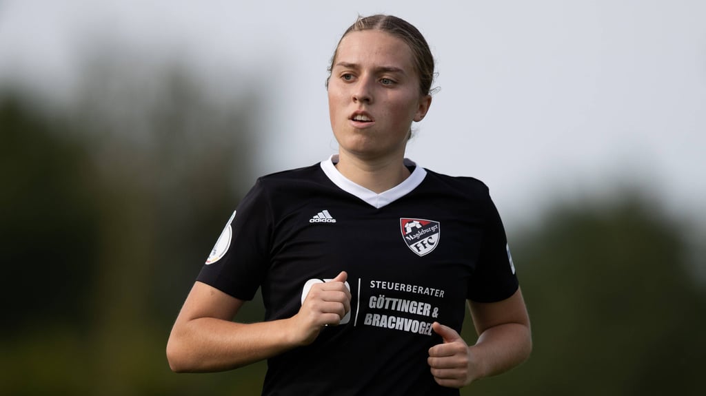Tabea Alsleben, hier noch im Trikot des Magdeburger FFV, traf für die FCM-Frauen zum 1:1 gegen Hertha BSC Berlin.