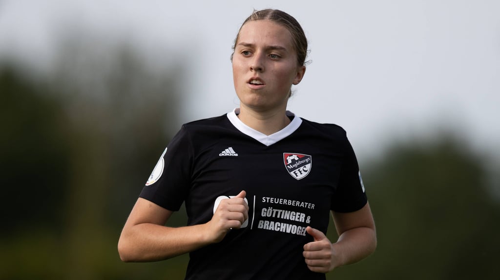 Tabea Alsleben, hier noch im Trikot des Magdeburger FFV, traf für die FCM-Frauen zum 1:1 gegen Hertha BSC Berlin.