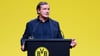 Michael Zorc stellt sich den BVB-Aktionären in einer Rede vor.