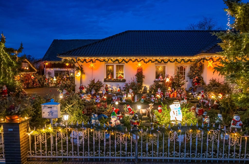 Der weihnachtlich geschmückte Garten von Gisela Liebsch und ihrem Mann Gerd Mörl.
