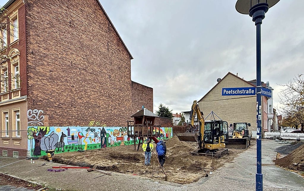 Bauvorbereitungen gibt es auch für den Spielplatz Ecke Porse- und Poetschstraße in Roßlau.