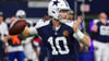 Cowboys-Quarterback Cooper Rush warf gegen die Giants einen Touchdown-Pass.