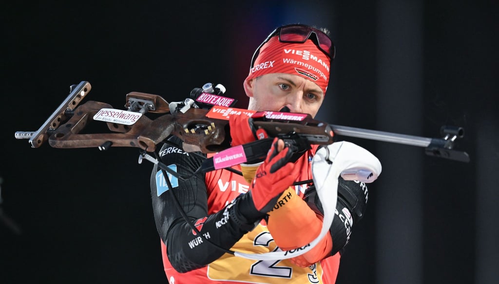 Philipp Nawrath verpasste mit dem deutschen Team in Kontiolahti das Podest.