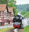 Dampflok 99 6001, „Ballerina“, auf der Selketalbahn.