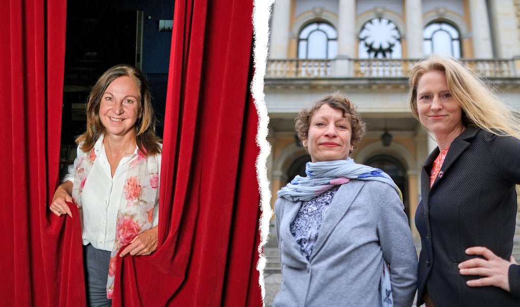 Der Riss zwischen Uta van den Broek (links) und der Intendanz des nt in Halle mit Mille Maria Dalsgaard (rechts) und Mareike Mikat (Zweite von rechts) lässt sich wohl nicht mehr kitten.