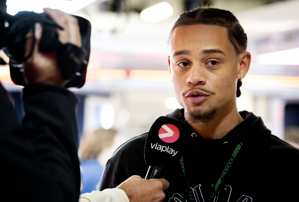 Xavi Simons bei einem Interview am Rande des Formel1-Grand Prix in Las Vegas.