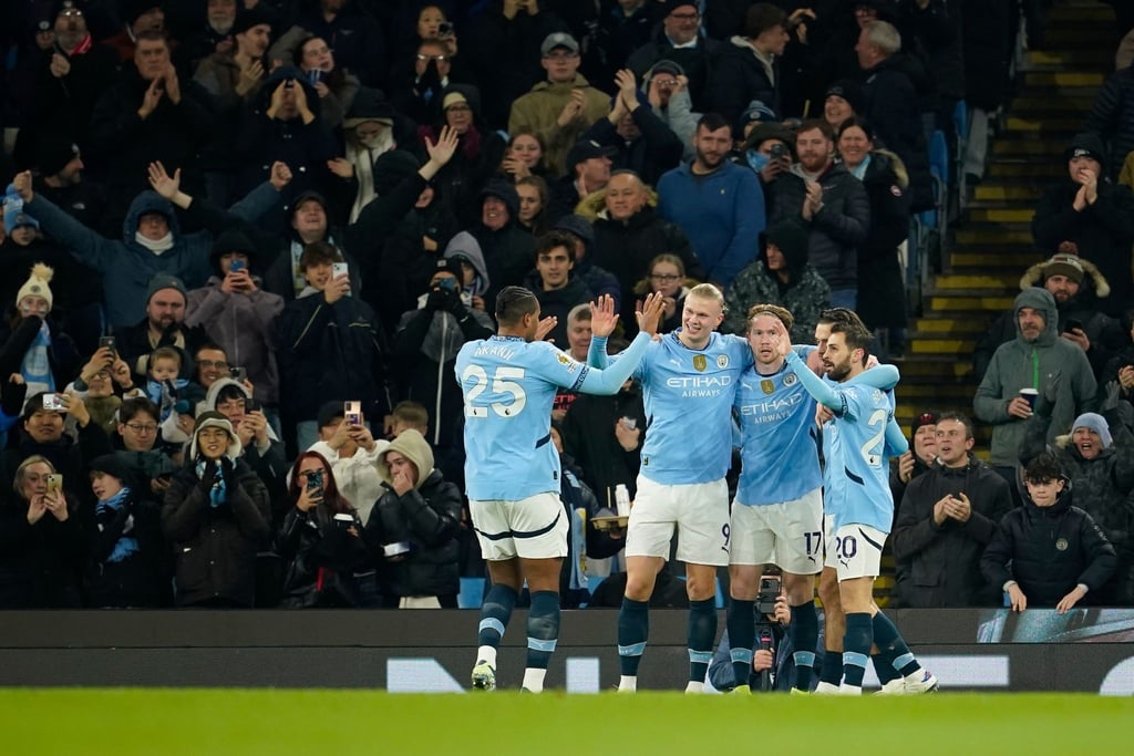 Die Spieler von Manchester City hatten endlich wieder Grund zum Jubeln.