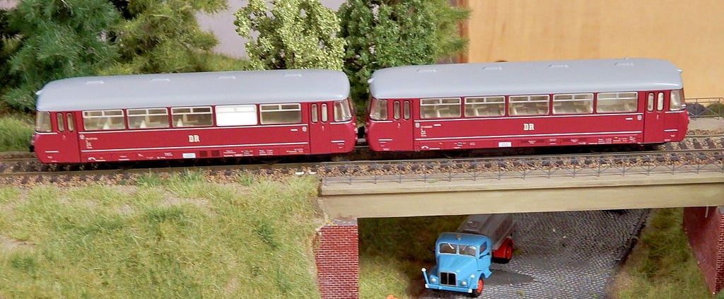 Kleinbahnmodell in der Eisenbahnausstellung in Genthin.