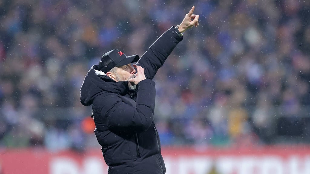 RB Leipzigs Trainer Marco Rose in Kiel.