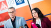 Daniela Cavallo, Gesamt- und Konzernbetriebsratsvorsitzende der Volkswagen AG, und Thorsten Gröger, Bezirksleiter der IG Metall, zeigen sich zum Start der vierten Tarifrunde kämpferisch. (Archivbild)