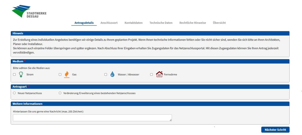 Blick auf das neue Netzportal der Stadtwerke Dessau
