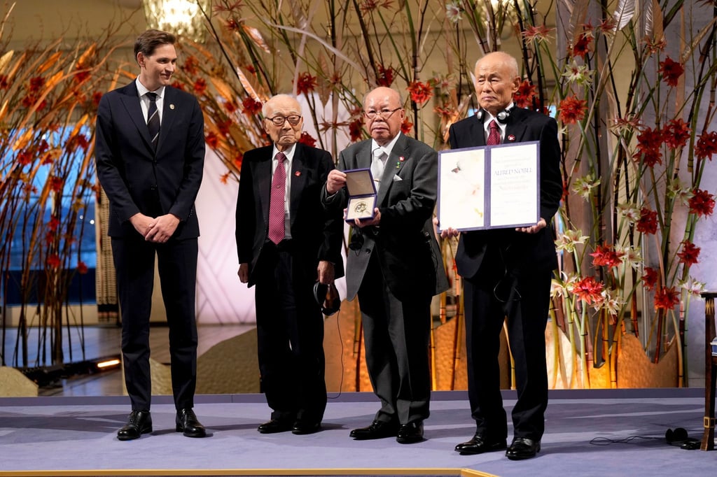 Die drei Co-Vorsitzenden von Nihon Hidankyo nahmen den Friedensnobelpreis in Oslo entgegen.