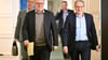 Thüringens CDU-Chef Mario Voigt, hier mit SPD-Landeschef Georg Maier, will Ministerpräsident werden - am liebsten im ersten Wahlgang. Dafür braucht er aber auch die Linke.