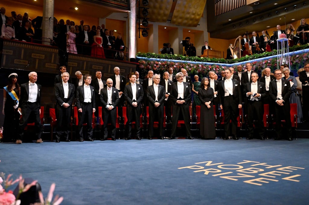 Die versammelten Nobelpreisträger in Stockholm.