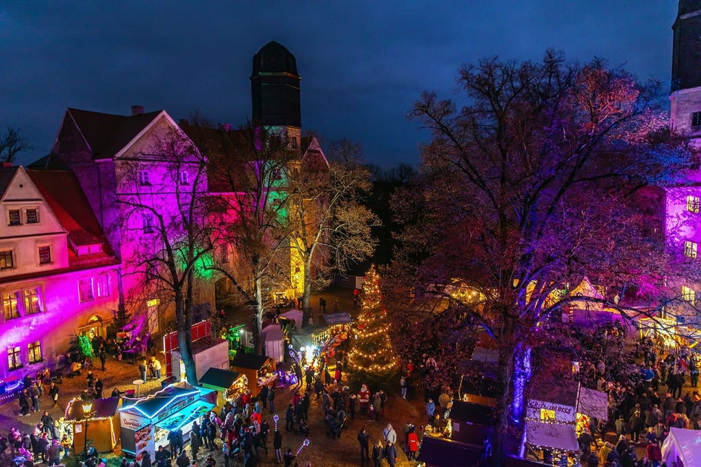 Blick auf die Köthener Schlossweihnacht 2023.