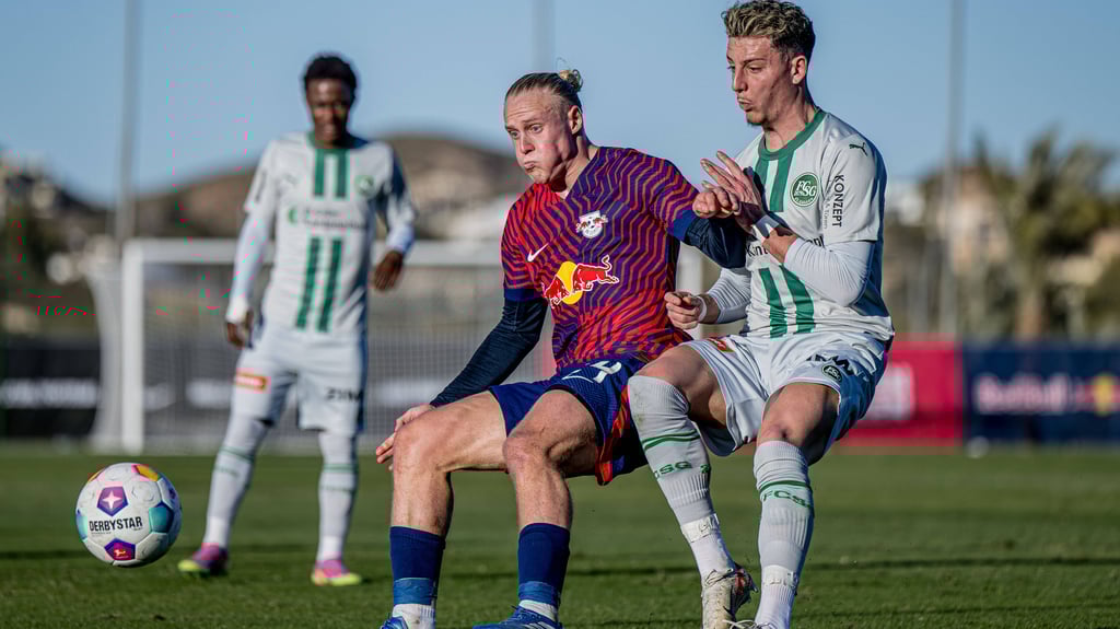 Leipzigs Xaver Schlager im Testspiel gegen St. Gallen im vergangenen Wintertrainingslager in La Manga.