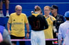 Bejubelten Olympiabronze in Paris (v. l.): Norbert Warnatzsch, Isabel Gose und Bernd Berkhahn. 