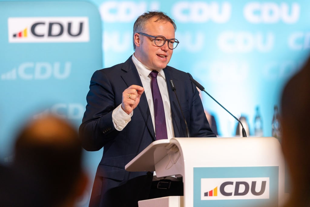 Als frisch gewählter Ministerpräsident kam Mario Voigt zum Parteitag seiner Thüringer CDU.