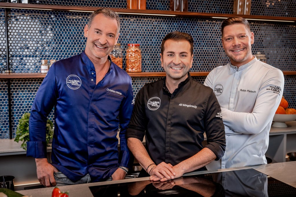 Die drei Neuen im Wechsel ab 2025 bei „Mein Lokal, Dein Lokal“: Christian Henze, Ali Güngörmüs, Robin Pietsch (von links nach rechts)