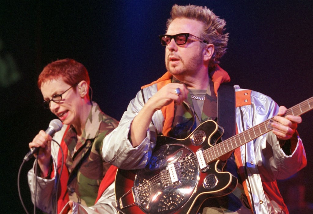 Annie Lennox mit Dave Stewart bei einem Auftritt der Eurythmics. (Archivfoto)