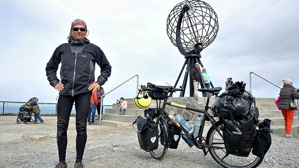 Der Weltenradler Thomas Meixner erzählt im Radsportmuseum von seinen Erfahrungen.