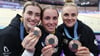 Pauline Grabosch (l-r), Emma Hinze und Lea Sophie Friedrich treten in Berlin gegeneinander an.