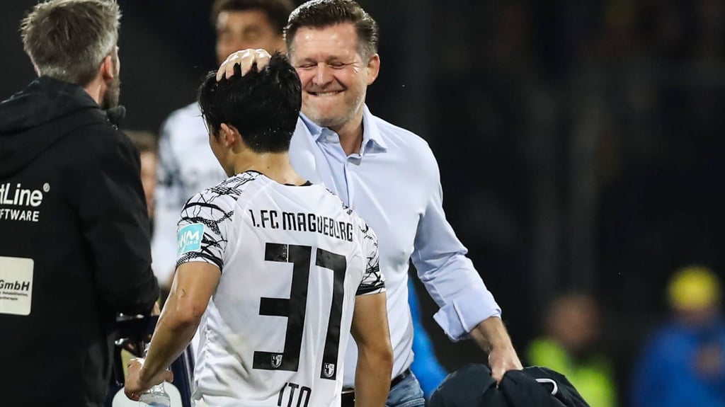 Christian Titz und Tatsuya Ito haben ein besonderes Trainer-Spieler-Verhältnis – nicht erst beim 1. FC Magdeburg.